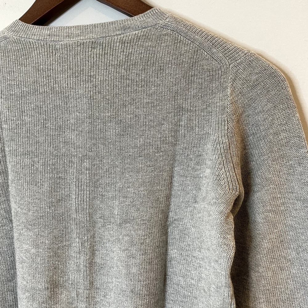 J.Crew Collection Embellished Cardigan Sweater Cotton Holiday CD379 Grey 12 13 - Picture 9 of 15